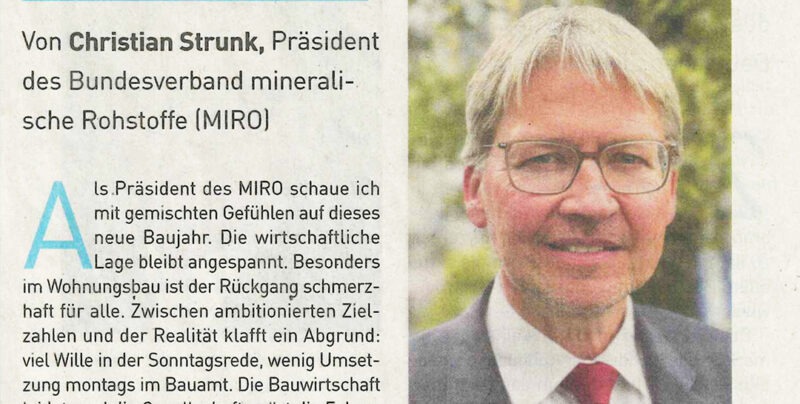 MIRO-Präsident fordert: „Raus aus dem Teufelskreis“ 