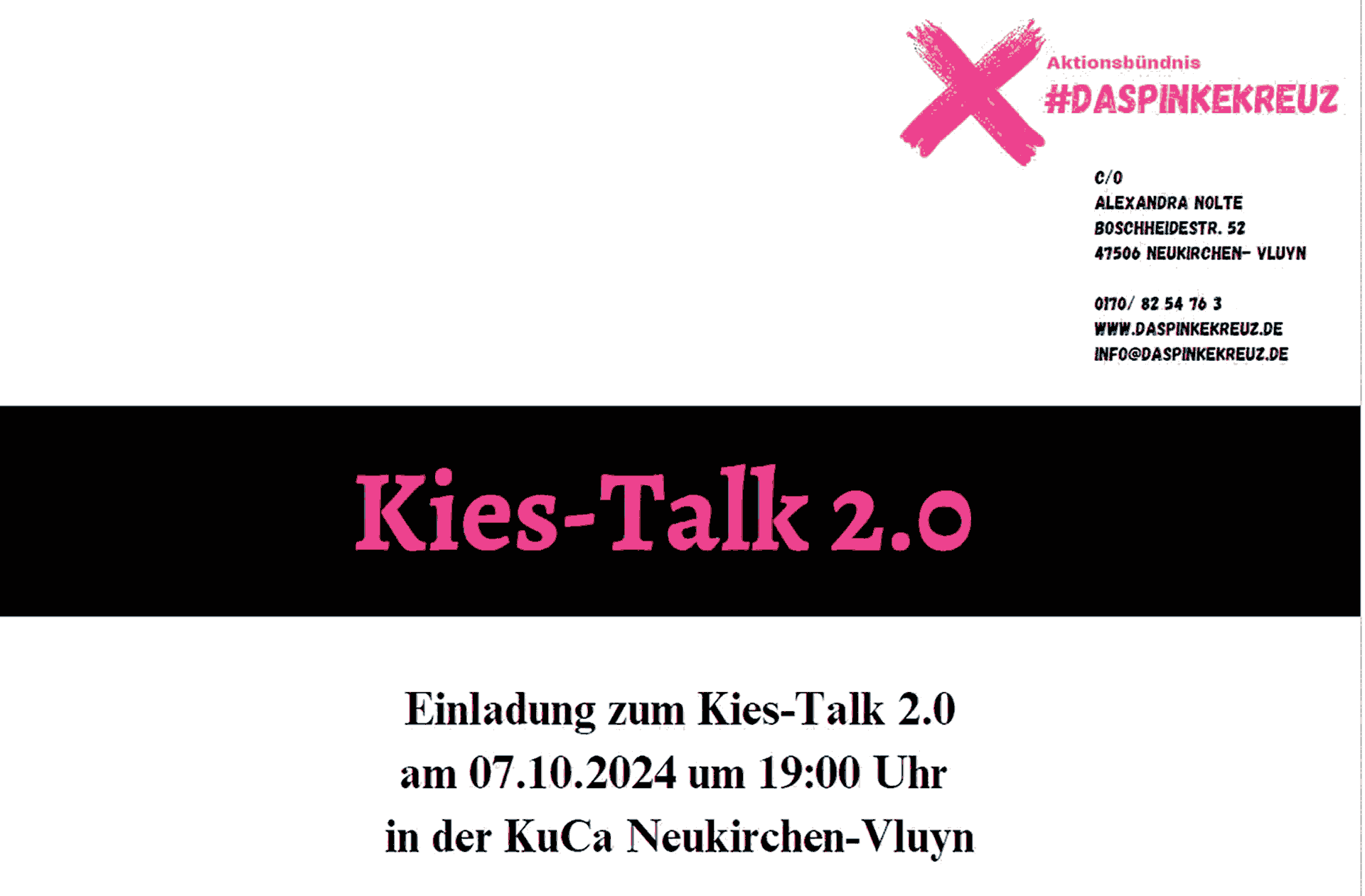 Einladung zum Kies-Talk in Pink
