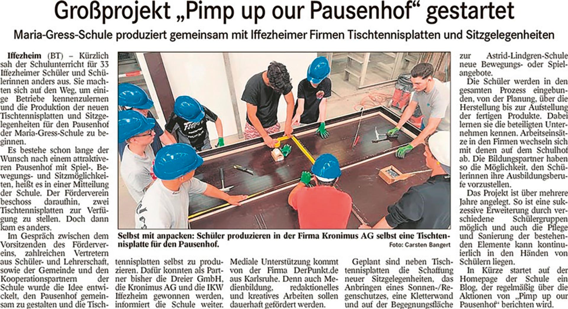„Pimp up our Pausenhof“ im Spiegel der Presse