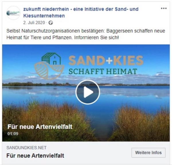 Inzwischen konnte zukunft niederrhein ein Bewusstsein für „Sand+Kies“ schaffen. 